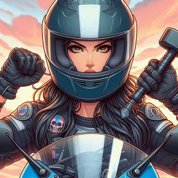 female motorcyclist