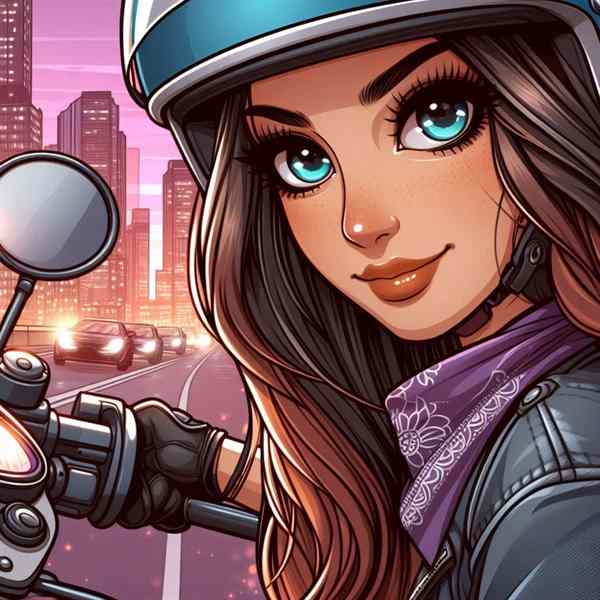 female motorcyclist